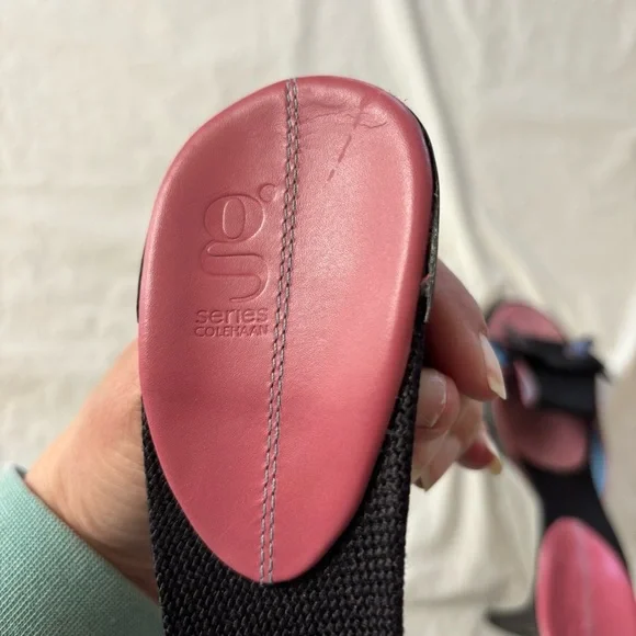 Cole Haan Rare G Series Bows Nike lab Black Pink Heeled Slip Ons SZ 9.5 B NWOT - Picture 11 of 14